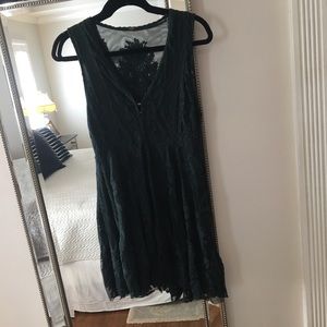 Free People 💕 Dark Green Lace Dress Sz Small